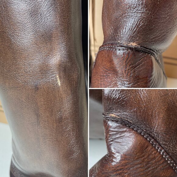 BED STU Manchester Distressed Brown Leather Tall Riding Boots BedStu Size 6.5 - Picture 8 of 16